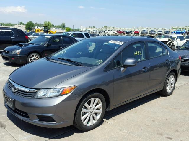 2HGFB2F90CH556851 - 2012 HONDA CIVIC EXL GRAY photo 2