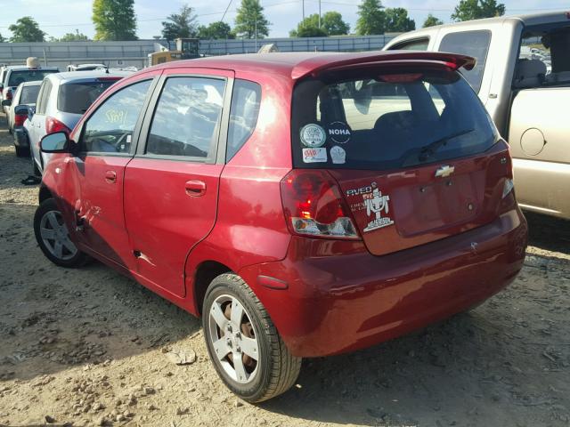 KL1TD66607B717276 - 2007 CHEVROLET AVEO BASE Կարմիր լուսանկար 3