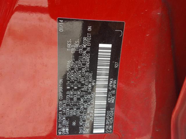 JTLZE4FE7EJ051682 - 2014 TOYOTA SCION XB Rot Foto 10