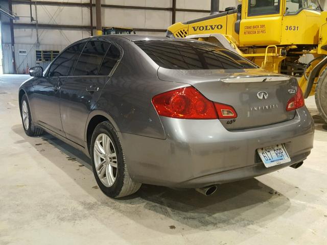 JN1DV6AR2BM652863 - 2011 INFINITI G25 GRAY photo 3