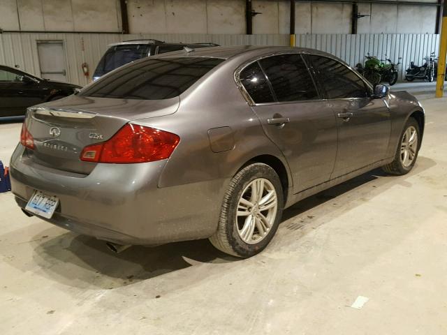 JN1DV6AR2BM652863 - 2011 INFINITI G25 GRAY photo 4