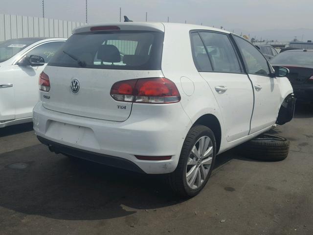 WVWNM7AJ2DW040190 - 2013 VOLKSWAGEN GOLF WHITE photo 4