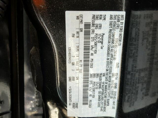 1FADP5BU5EL511645 - 2014 FORD C-MAX SEL BLACK photo 10