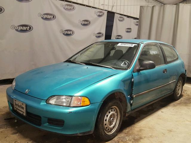 2HGEH2468PH537005 - 1993 HONDA CIVIC DX BLUE photo 2