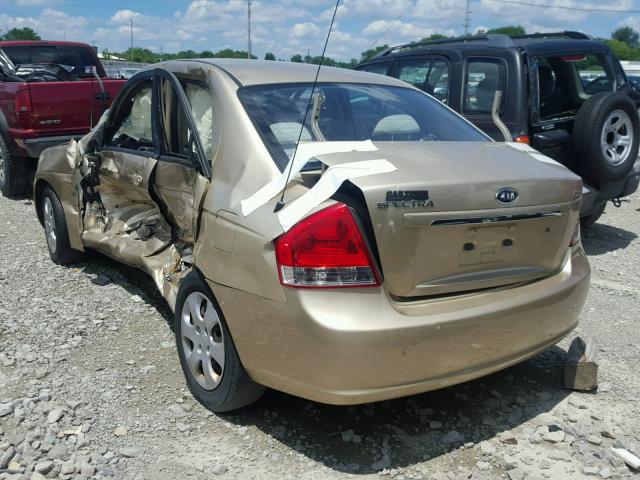 KNAFE221495652629 - 2009 KIA SPECTRA EX BEIGE photo 3