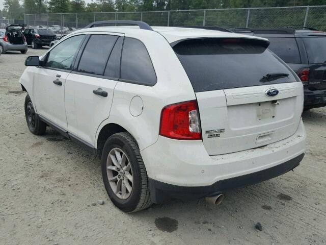 2FMDK3GC2DBB35347 - 2013 FORD EDGE SE WHITE photo 3