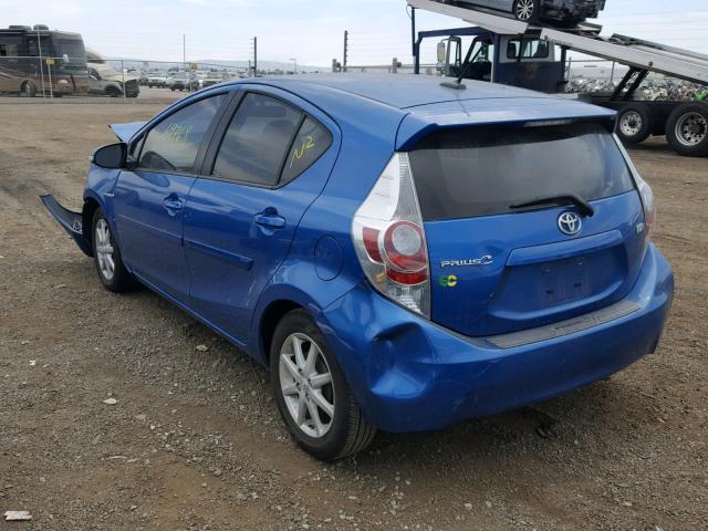 JTDKDTB30D1038186 - 2013 TOYOTA PRIUS C BLUE photo 3