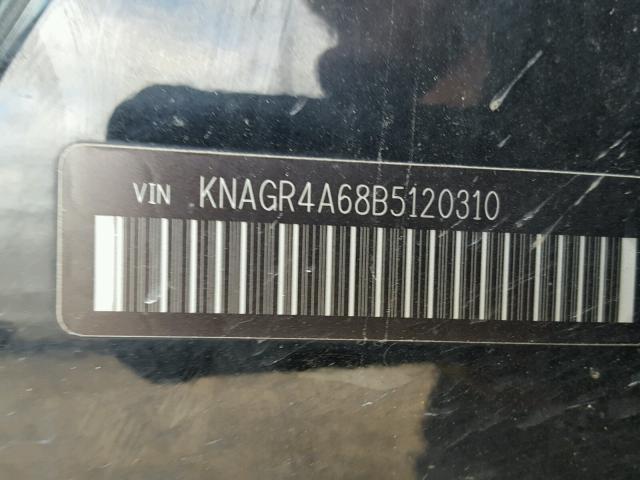 KNAGR4A68B5120310 - 2011 KIA OPTIMA SX BLACK photo 10