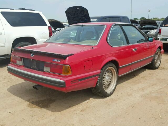 WBAEE1412J2561755 - 1988 BMW M6 RED photo 4