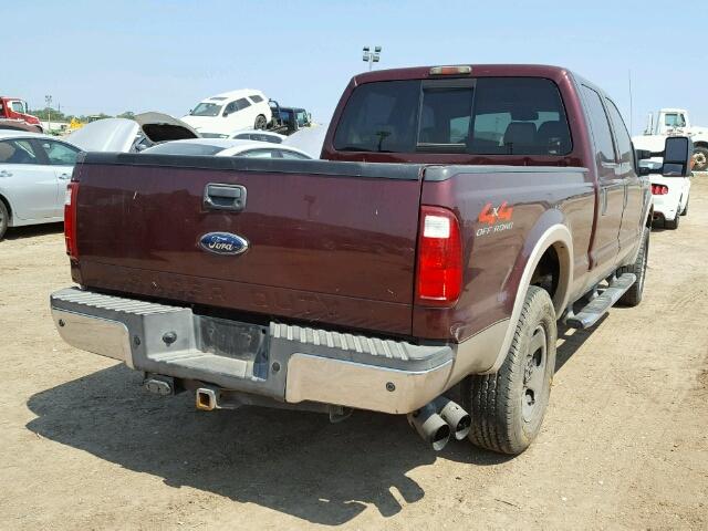 1FTSW21R89EA22960 - 2009 FORD F250 MAROON photo 4