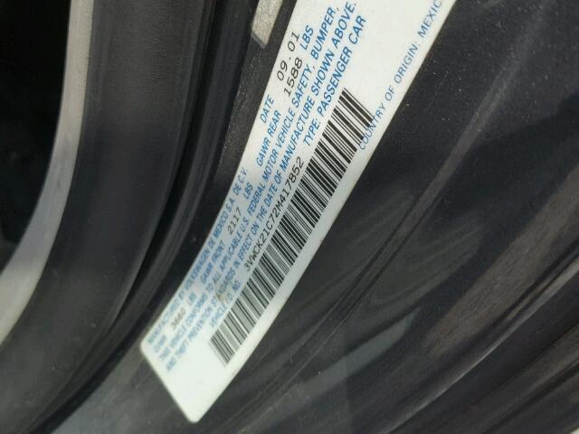 3VWCK21C72M417852 - 2002 VOLKSWAGEN NEW BEETLE 灰色 照片 10