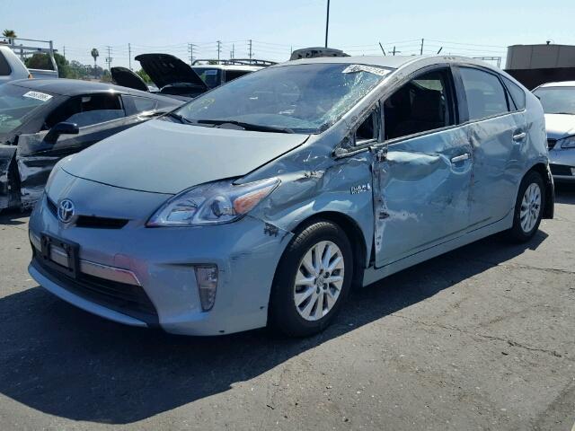 JTDKN3DP4E3060663 - 2014 TOYOTA PRIUS PLUG TEAL photo 2