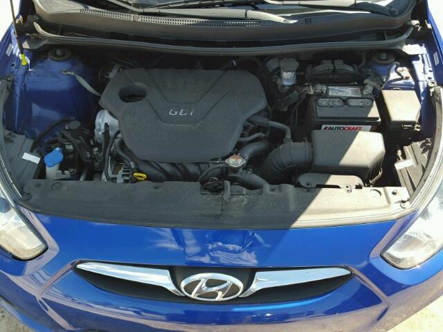 KMHCT5AE2CU033912 - 2012 HYUNDAI ACCENT BLUE photo 7