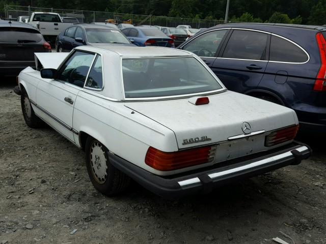 WDBBA48D6HA069140 - 1987 MERCEDES-BENZ 560SL WHITE photo 3