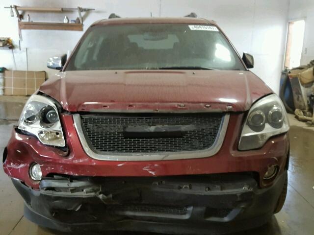 1GKLRLED2AJ241090 - 2010 GMC ACADIA SLE BURGUNDY photo 9