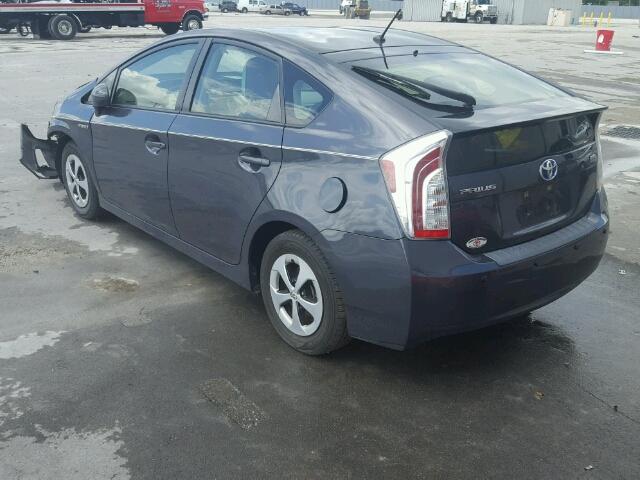 JTDKN3DU9C1535254 - 2012 TOYOTA PRIUS GRAY photo 3