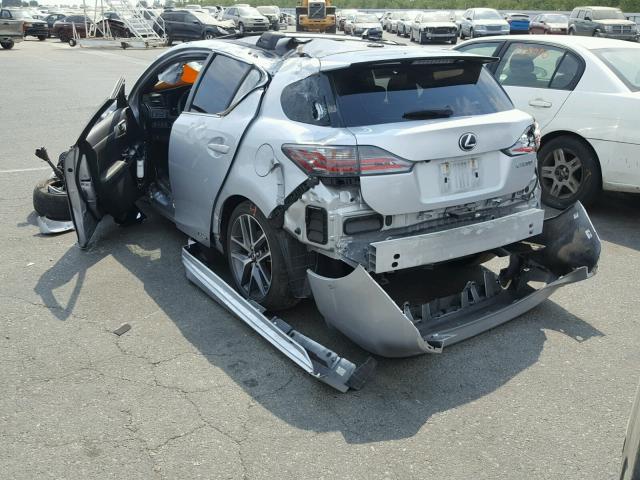 JTHKD5BH5E2192958 - 2014 LEXUS CT SILVER photo 3