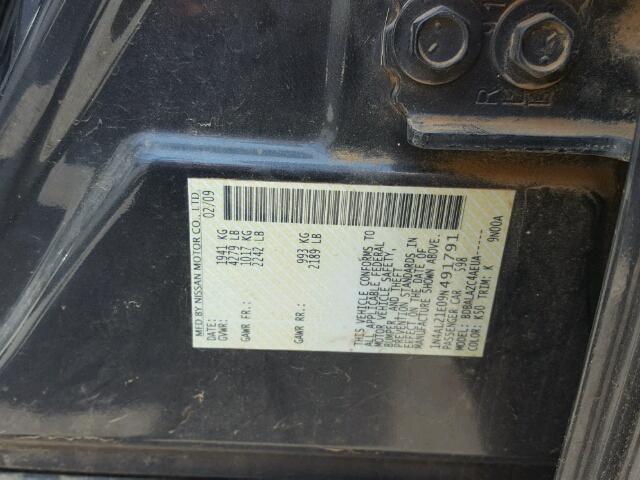 1N4AL21E09N491791 - 2009 NISSAN ALTIMA 2.5 GRAY photo 10