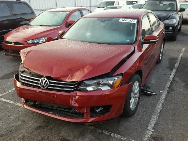 1VWAT7A34FC029857 - 2015 VOLKSWAGEN PASSAT S RED photo 2