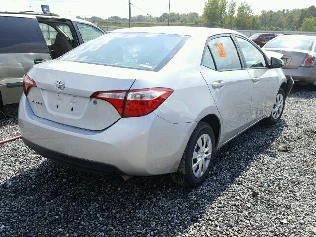 5YFBURHE5FP302206 - 2015 TOYOTA COROLLA L SILVER photo 4