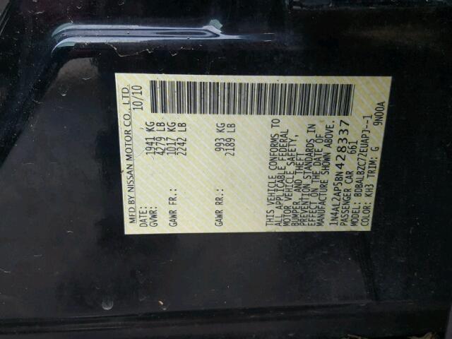 1N4AL2AP5BN428337 - 2011 NISSAN ALTIMA BAS BLACK photo 10