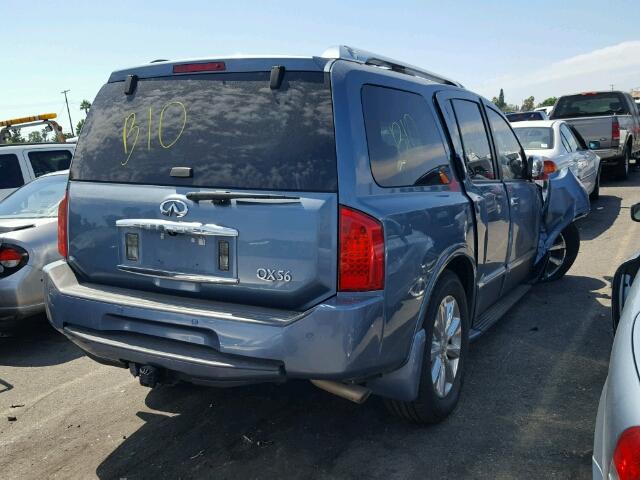 5N3AA08C98N905810 - 2008 INFINITI QX56 BLUE photo 4