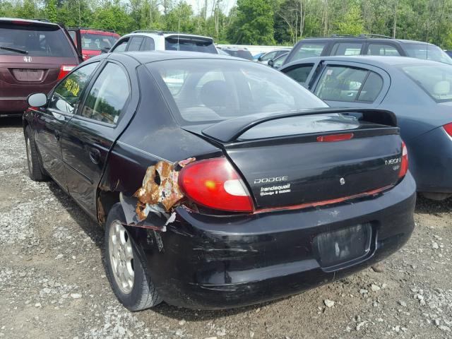 1B3ES56C83D235744 - 2003 DODGE NEON SXT BLACK photo 3