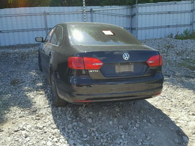 3VW1K7AJ1BM375598 - 2011 VOLKSWAGEN JETTA BASE 黑色 照片 3