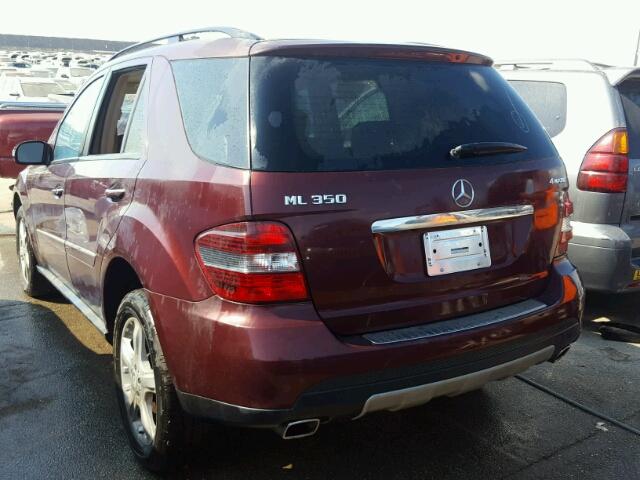 4JGBB86E48A303708 - 2008 MERCEDES-BENZ ML 350 MAROON photo 3