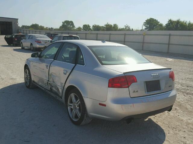 WAUAF78E57A268202 - 2007 AUDI A4 2 SILVER photo 3