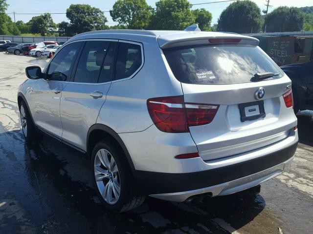 5UXWX7C58BL734763 - 2011 BMW X3 XDRIVE3 SILVER photo 3