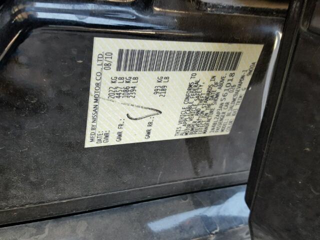 1N4BL2AP3AN561018 - 2010 NISSAN ALTIMA SR BLACK photo 10