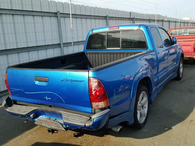 5TETU22N66Z290873 - 2006 TOYOTA TACOMA X-R BLUE photo 4