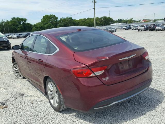 1C3CCCAB3FN719409 - 2015 CHRYSLER 200 LIMITE RED photo 3