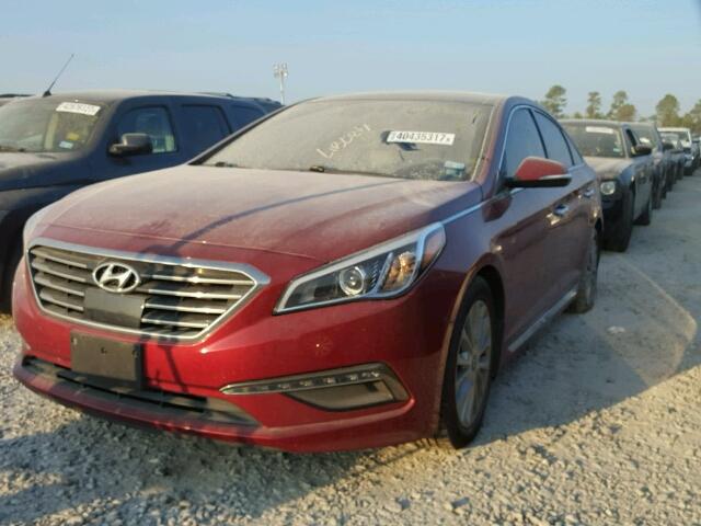 5NPE34AF2FH129666 - 2015 HYUNDAI SONATA SPO RED photo 2