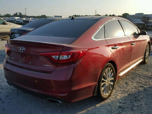 5NPE34AF2FH129666 - 2015 HYUNDAI SONATA SPO RED photo 4