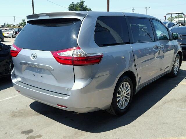 5TDYZ3DCXHS795095 - 2017 TOYOTA SIENNA XLE SILVER photo 4