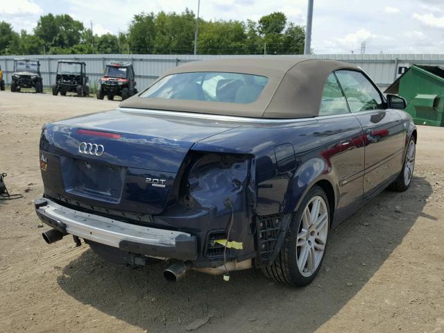 WAUDF48H89K010551 - 2009 AUDI A4 2.0T CA BLUE photo 4