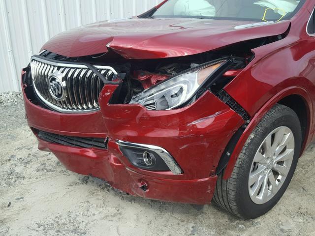 LRBFXBSA4HD008340 - 2017 BUICK ENVISION E BURGUNDY photo 9