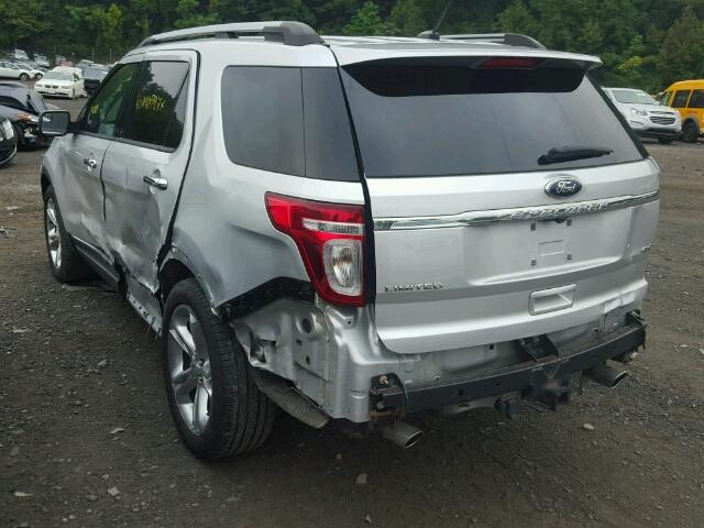 1FM5K8F89EGB19624 - 2014 FORD EXPLORER L SILVER photo 3