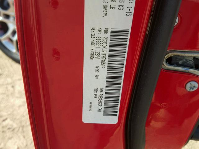 2C3CDXJG1FH746567 - 2015 DODGE CHARGER SX RED photo 10