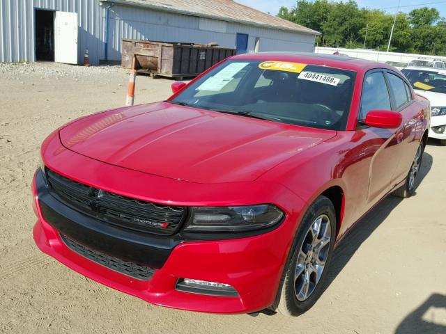 2C3CDXJG1FH746567 - 2015 DODGE CHARGER SX RED photo 2