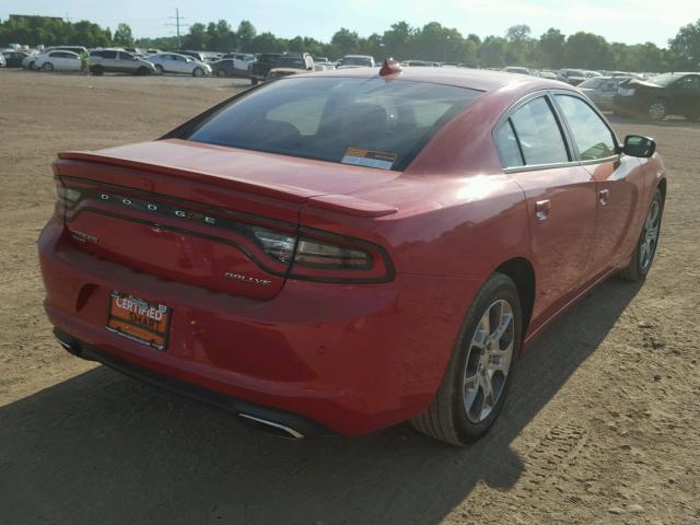 2C3CDXJG1FH746567 - 2015 DODGE CHARGER SX RED photo 4