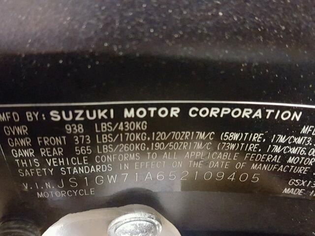 JS1GW71A652109405 - 2005 SUZUKI GSX1300 RK ORANGE photo 10