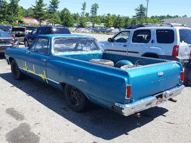 133805K164485 - 1965 CHEVROLET EL CAMINO TURQUOISE photo 3