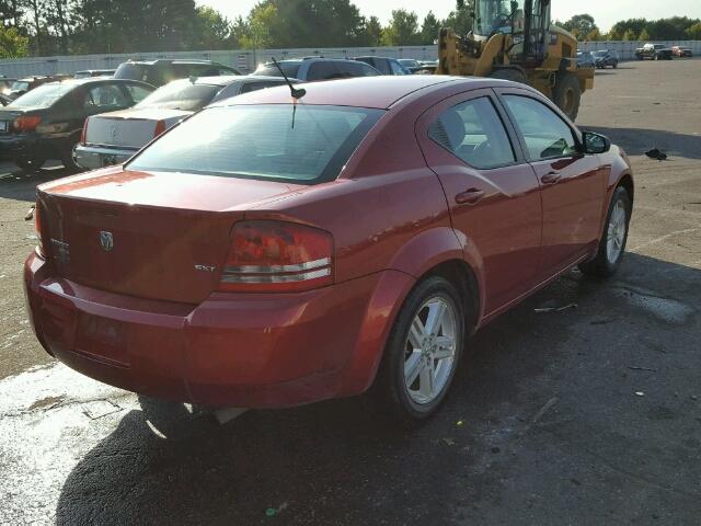 1B3LC56K88N291664 - 2008 DODGE AVENGER SX RED photo 4