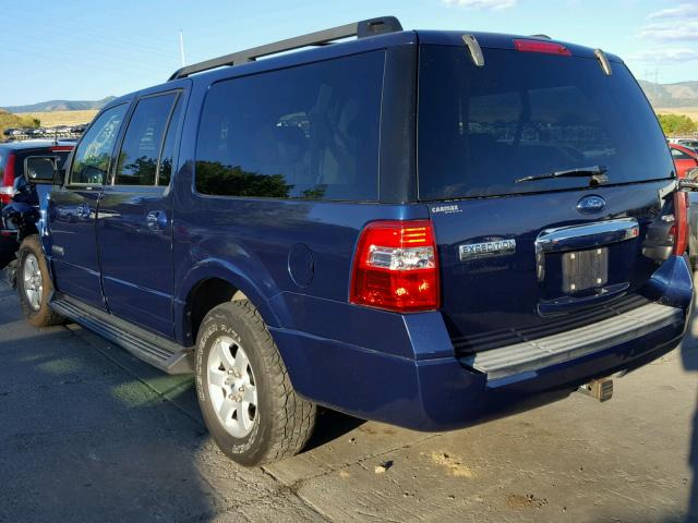 1FMFK16508LA50190 - 2008 FORD EXPEDITION BLUE photo 3