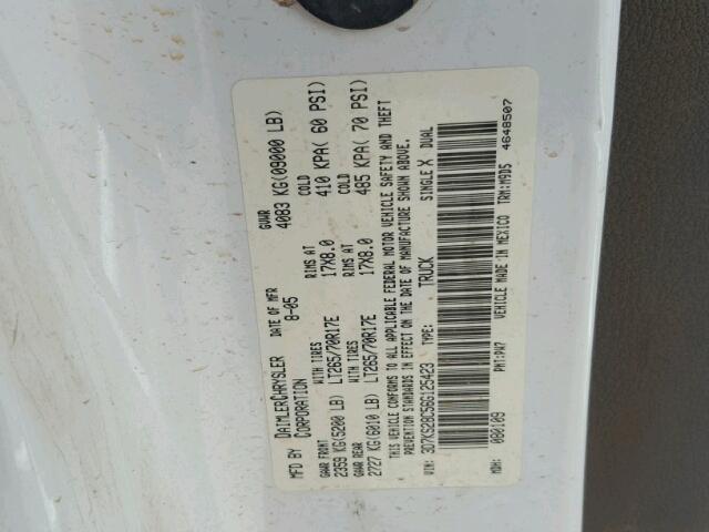 3D7KS28C56G125423 - 2006 DODGE RAM 2500 S WHITE photo 10