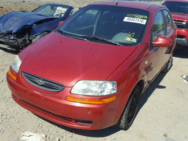 KL1TD52665B383459 - 2005 CHEVROLET AVEO BASE Բորդո լուսանկար 2