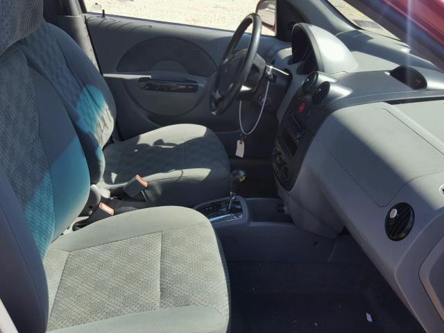 KL1TD52665B383459 - 2005 CHEVROLET AVEO BASE Բորդո լուսանկար 5